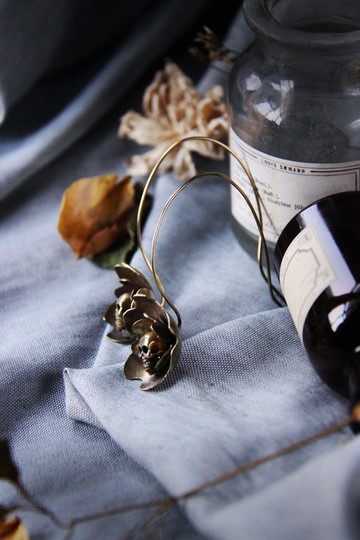 Defy Project 骷髏花線耳環