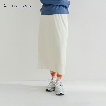 a la sha Q咪&抹茶氣質皺皺長裙