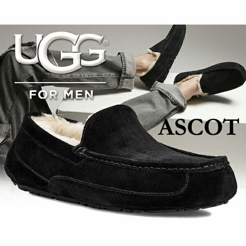 アグ UGG アスコット メンズ スリッポン UGG MENS ASCOT BLACK 1101110 モカシンシューズ メンズ ファー スリッポン  ブラック ムートン 通販 LINEポイント最大0.5%GET | LINEショッピング