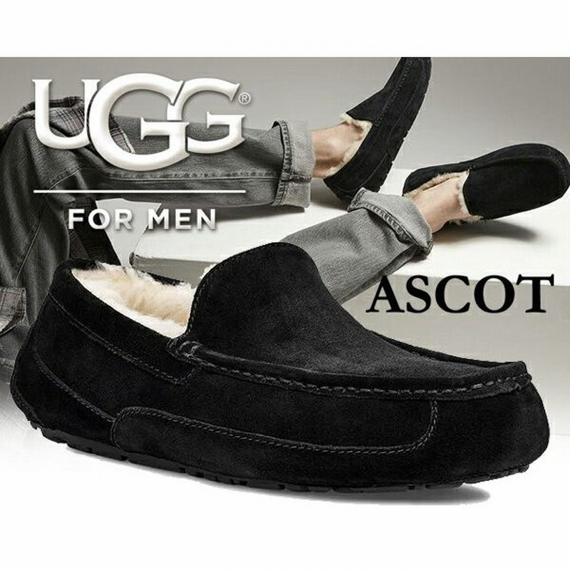 アグ UGG アスコット メンズ スリッポン UGG MENS ASCOT BLACK 1101110 モカシンシューズ メンズ ファー スリッポン  ブラック ムートン 通販 LINEポイント最大0.5%GET | LINEショッピング