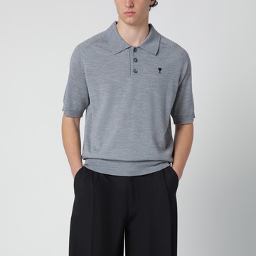 Ami De Coeur grey wool polo shirt