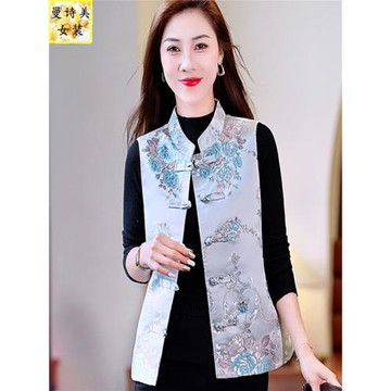 新中式國風短款馬甲女士外穿春秋季2025新款坎肩無袖背心馬夾外套