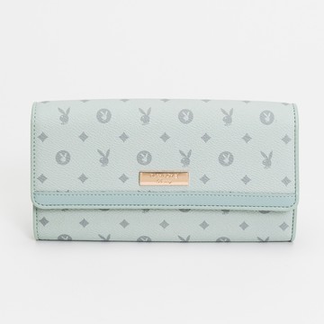 PLAYBOY - 翻蓋長夾 海洋珍珠兔系列 - 藍色/532-7312-50-3