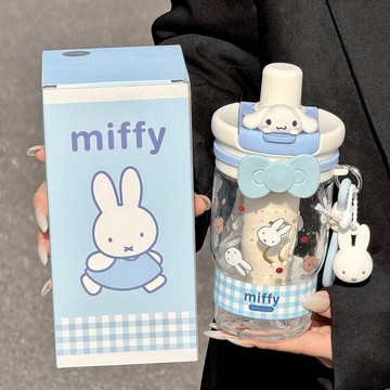 🍀初夏上新🍀米菲兔兒童可愛高顏值水杯女生便攜上學專用吸管雙飲杯2026新款