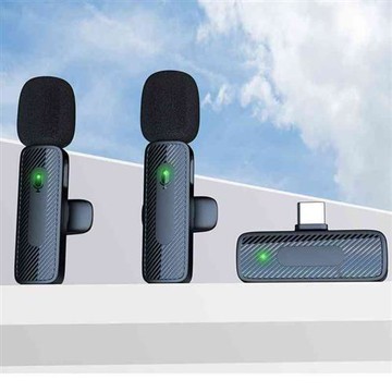 新品視頻領夾一拖二話筒降噪戶外無線麥克風手機收音