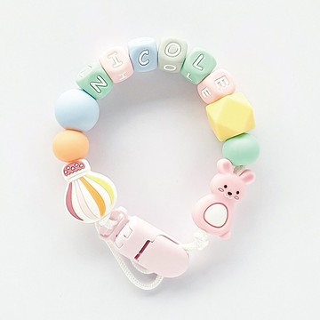 NICOEL 熱氣球 兔子 客製化奶嘴鏈