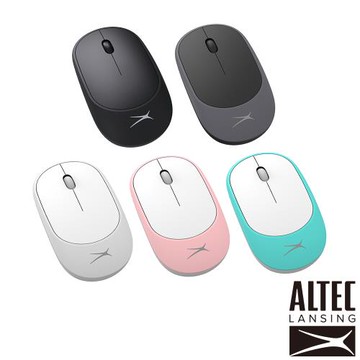 ALTEC LANSING 簡約美學無線滑鼠 黑/粉/青/灰/白 ALBM7314