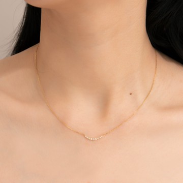 Haute | 18K小鑽微笑項鍊 (三色)