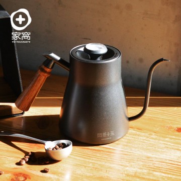 悶蒸十五 實木手把不鏽鋼細口手沖壺(附溫度計)