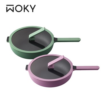 《熱銷款》WOKY 哈哈鍋2.0 - 鈦塗層不沾鍋(26/28/32cm)-2入組