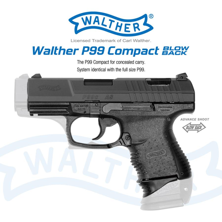 ガスブローバック ワルサーPンパクト ブラック 可変ホップアップ WALTHER エアガン 99C-18800