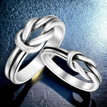 925純銀情侶對戒．戒指．尾戒．永結同心｜客製刻字