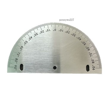 【五金 熱銷】中分半圓刻度盤定位孔金屬圓盤180度角度盤不鏽鋼量角器100x3.5x2 優選