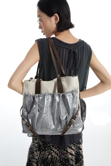 穆格灰銀 2顏色 Haji 空山托特包 retro cyber 復古機車包肩背包