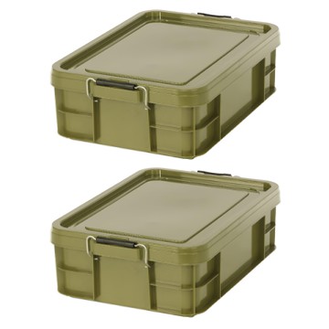 KEYWAY 聯府 強固型掀蓋整理箱 YKK211 21L  37.5 x 52.8 x 16.6cm  綠色  2個