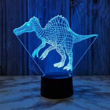 棘龍七彩小夜燈觸控變色3d燈臥室床頭燈兒童房裝飾恐龍燈個性桌燈