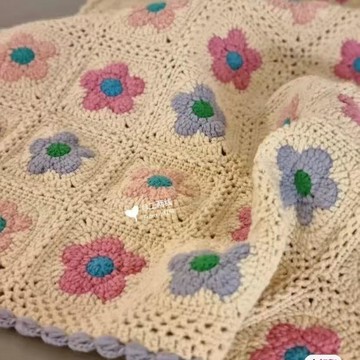 毛毯手作💖手工diy祖母格春日清新田園毯子編織材料百搭毛線閨蜜鉤沙發蓋毯 交換禮物 加厚保暖毯子手做材料包新手 手工藝