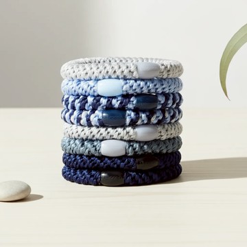 【L. ERICKSON 官方旗艦】粗版 彈力髮圈-8入（丹寧色）