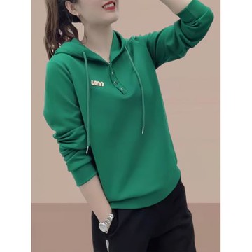 純棉連帽衛衣女2026春秋新款爆款內搭寬松減齡洋氣套頭長袖上衣潮