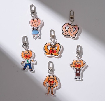 扭結麵包造型鑰匙圈-波特先生配德國傳統服飾款