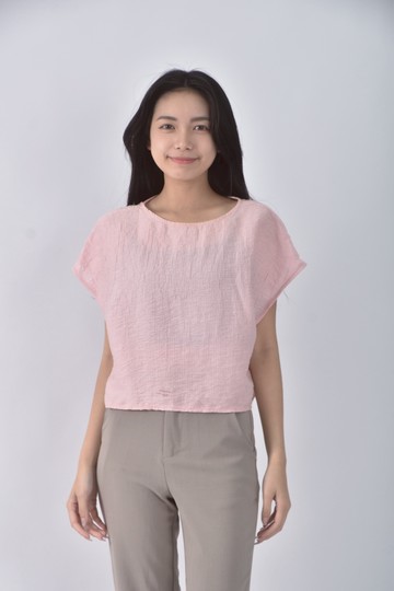 (M) 【金莎私服】質感粉色短袖上衣