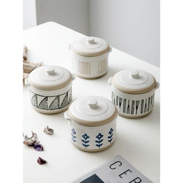 小燉盅陶瓷一人份湯盅日式隔水燉盅內膽帶蓋蒸蛋碗燉燕窩專用創意