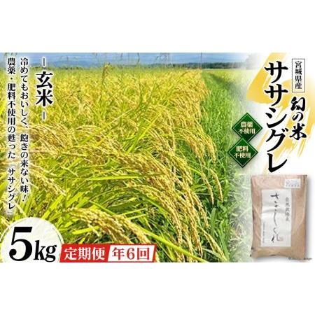 ふるさと納税 6回 定期便 希少品種米 ササシグレ 玄米 5kg×6回 総計30kg   長沼 太一   宮城県 加美町 宮城県加美町