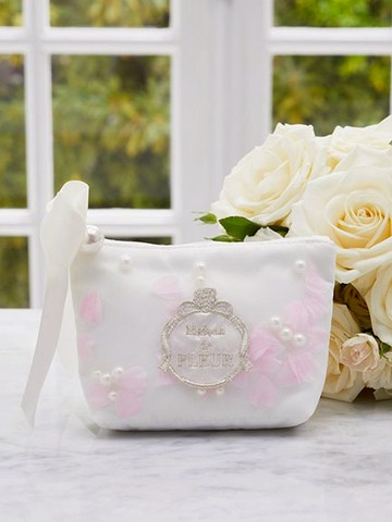 浪漫花瓣紗珍珠蝴蝶結迷你收納袋(08000426600) - Maison de FLEUR