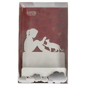 OPUS 東齊金工 歐式鐵藝名片座 CA-gr14(W) 閱讀女孩 鍍烤漆 128g 台灣製 尺寸10 x 3 x 13 cm  1個