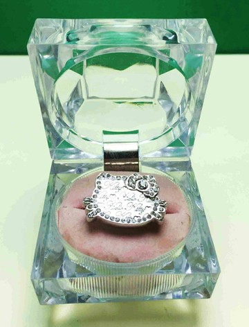 【震撼精品百貨】Hello Kitty 凱蒂貓 可調戒指-大頭 震撼日式精品百貨