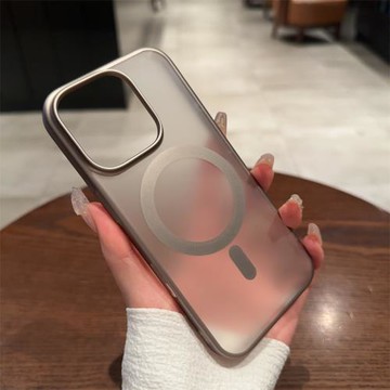 糖希【超薄磨砂磁吸】適用于蘋果16pro手機殼17pro新款iPhone15全包邊保護殼ip16promax簡約高級感硬電鍍啞光