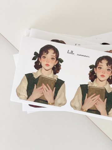 文藝少女貼紙組