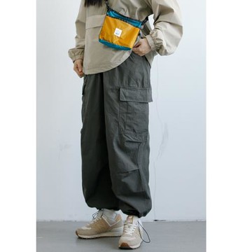 RCDB日系多口袋直筒束腳工裝褲男女BF中性寬松戶外露營百搭休閑褲