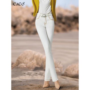 小直筒牛仔褲女夏季薄款高腰白色小眾設計感潮流修身顯瘦款加長褲