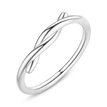 交叉戒指・纏綿｜防小人尾戒-銀色．疊戴．混搭