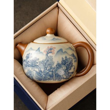 汝窯開片茶壺泡茶家用西施壺單個高檔2025新款陶瓷一人用功夫茶具