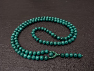 正品天然綠色贊比亞孔雀石馬拉祈禱項鍊108 顆冥想珠品質卓越