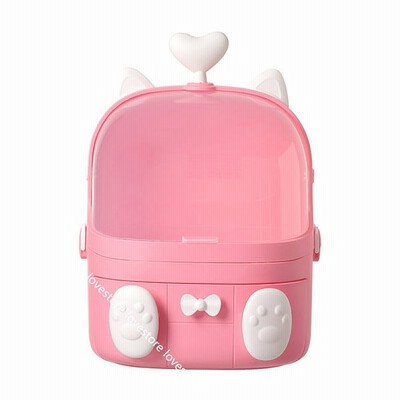 化粧品収納ボックス 可愛い 猫 メイクボックス 化粧品ケース 口紅メイク収納 化粧品入れ 引き出し小物 蓋付き 透明 防塵 耐久性 通販 Lineポイント最大get Lineショッピング