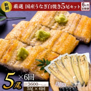 AD-54-1　食べきりサイズ！国内産うなぎの白焼（酒蒸し）5尾×6回　計3450g以上