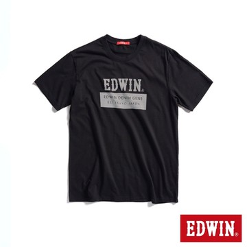 EDWIN 男裝 人氣復刻 斜紋經典LOGO短袖T恤-黑色