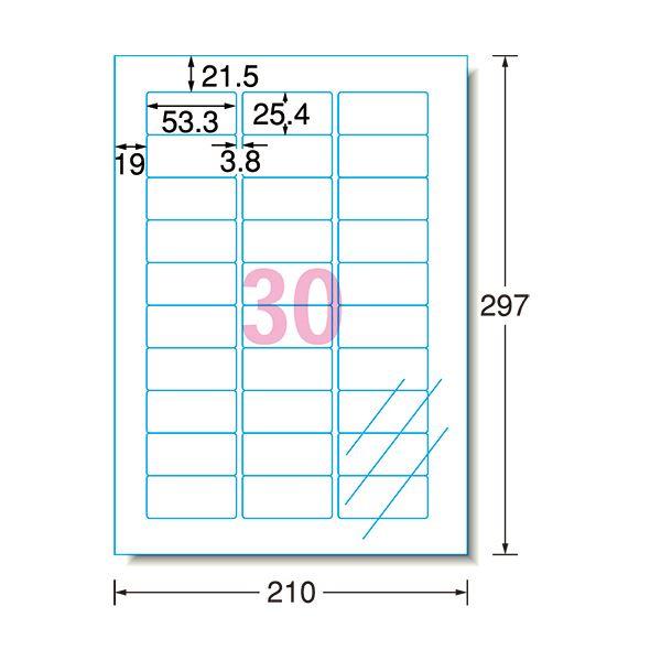 エーワン ラベルシール[インクジェット]光沢フィルム・透明 A4 30面 53.3×25.4mm 28973 1冊(10シート) 〔×3セット〕