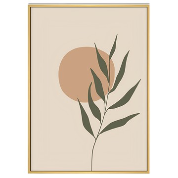 菠蘿選畫所 幾何日出莊稼 木色  30 x 40cm