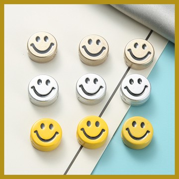 （100個/包）笑臉散珠子 亞克力珠子 飾品配件 手鏈吊墜配珠 串珠 串珠材料 串珠材料包 珠珠材料 手串材料