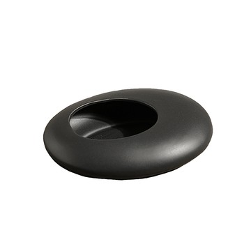 【好物良品】中式古典禪意扁形陶瓷花瓶 花藝花器 插花裝飾品 桌面餐桌擺-黑色