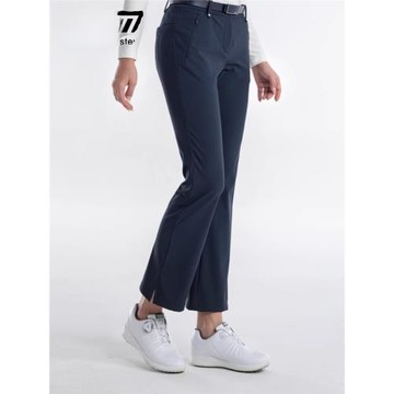 PGM秋冬高爾夫褲子女士運動長褲 微喇褲型 隱形拉鏈口袋開衩褲腳