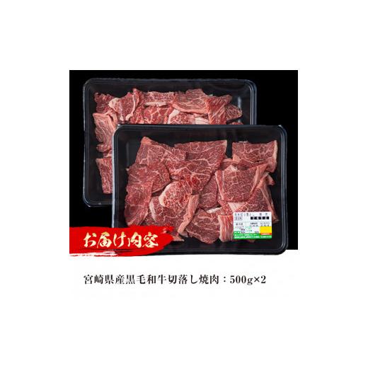 ふるさと納税 宮崎県 日之影町 宮崎県産 黒毛和牛 切落し 焼肉(計1kg・500g×2)