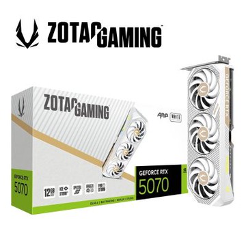 ZOTAC 索泰 RTX 5070 AMP White Edition 顯示卡+威剛 Core Reactor II 850W 白色 ATX3.0 金牌 電源供應器