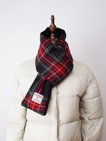 冬季進口羊毛保暖絨復古格紋防風男女圍巾聖誕禮物harris 粗花