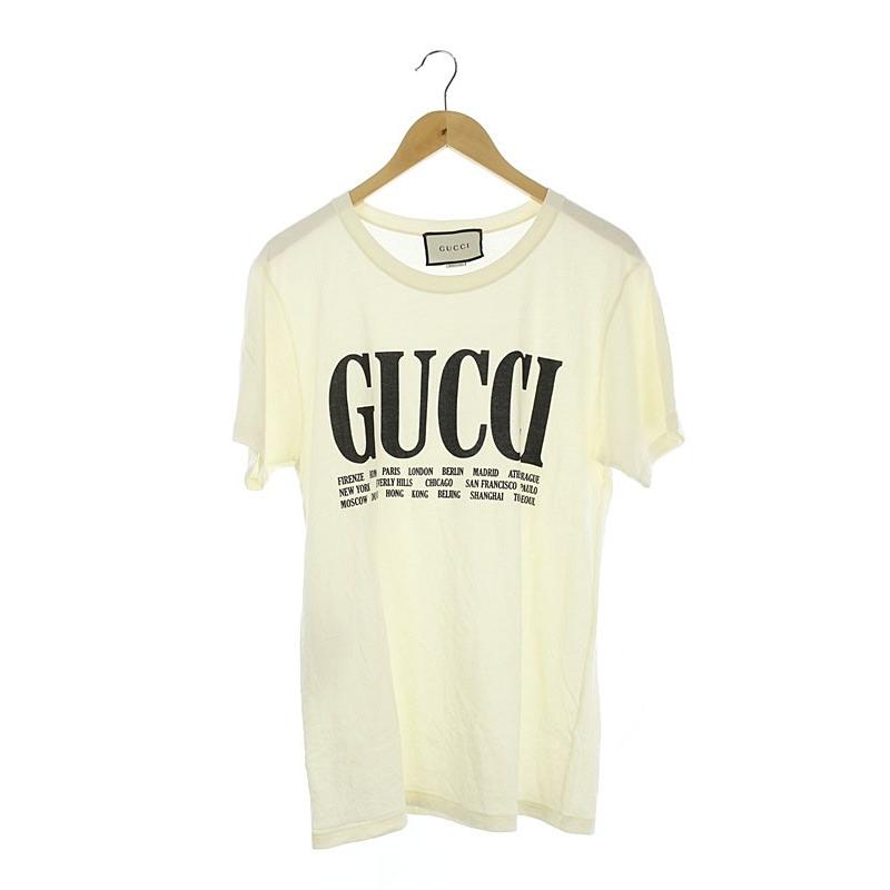 中古 グッチ GUCCI Tシャツ カットソー 半袖 プリント オーバーサイズ 