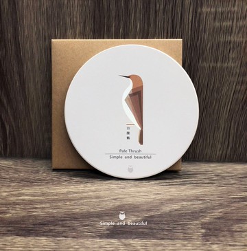 白腹鶇-陶瓷吸水杯墊